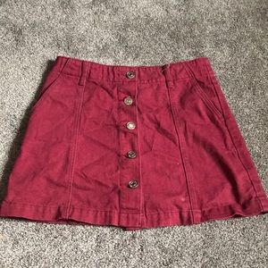 denim button up skirt
